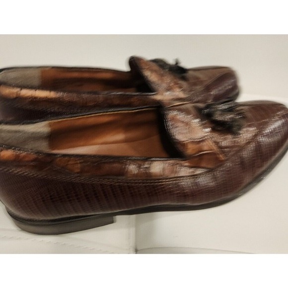 Stacy Adams Exotic Snake Skin Leather Tassel‎ Loafers Shoes Mens Dress US 9.5 main image 7